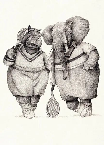 Gentlemen of the Court, wall art by Mike Koubou