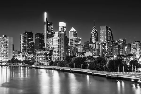Philadelphia Night Skyline, wall art by Melanie Viola