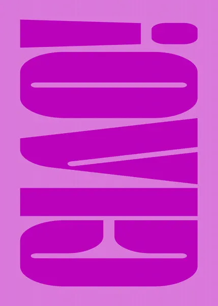 Geometric Purple Typography, wall art by Andreas Magnusson