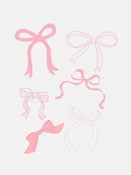 Delicate Pink Bows, wall art by Jolly and Dash