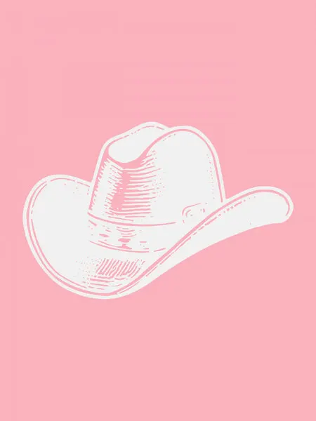 Bold Pink Cowboy Hat, wall art by Jolly and Dash