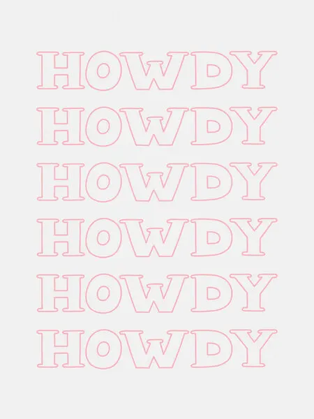 Pink Howdy Stack, wall art by Jolly and Dash