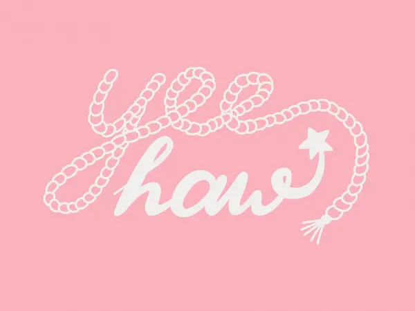 Yeehaw Pink Western, wall art by Jolly and Dash