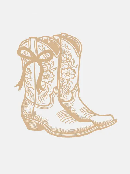Floral Cowboy Boots with Bow, wall art by Jolly and Dash