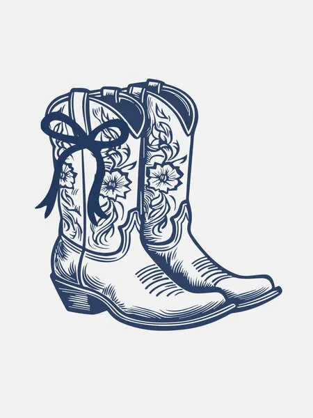 Floral Cowboy Boots with Bow, wall art by Jolly and Dash