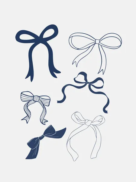 Elegant Blue Ribbons, wall art by Jolly and Dash