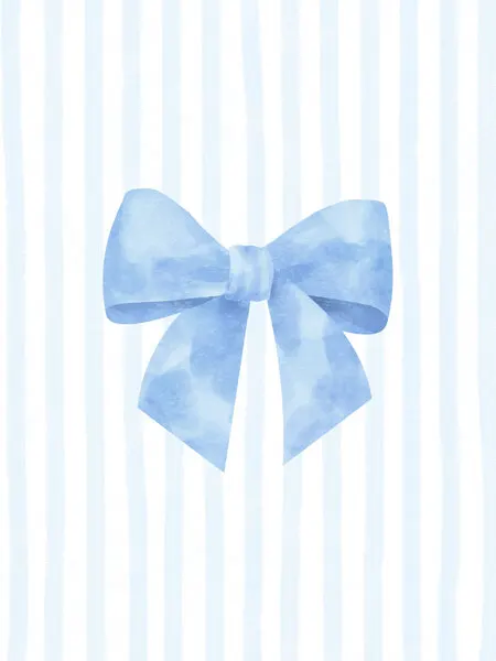 Blue Watercolor Bow, wall art by Jolly and Dash