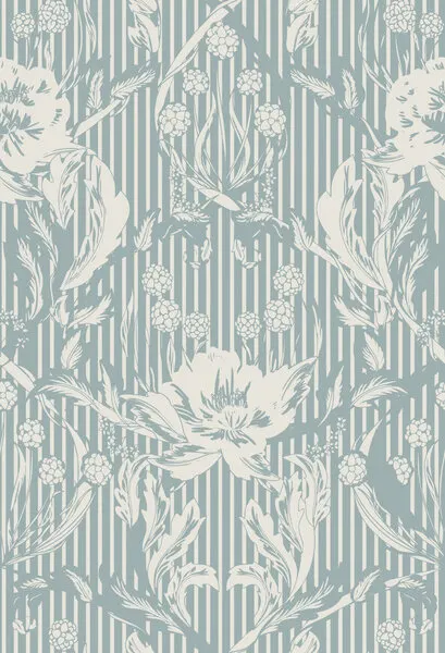 Elegant Floral Stripes, wall art by Annick
