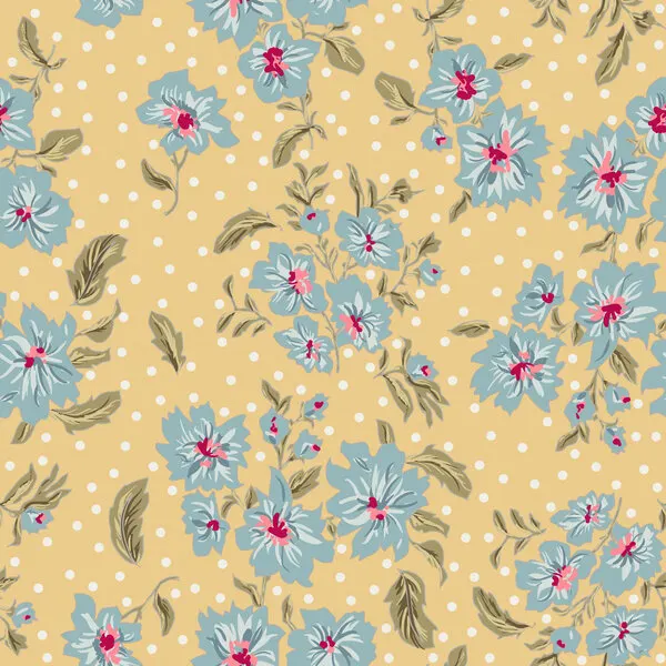 Vintage Floral Polka Dots, wall art by Annick