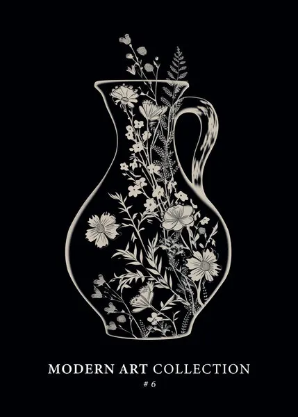 Elegant Floral Pitcher, wall art by Andreas Magnusson