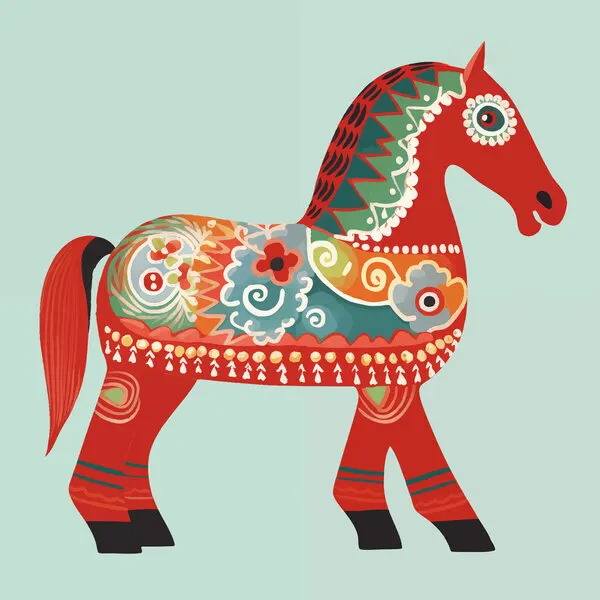 Swedish Dala Horse, wall art by Andreas Magnusson