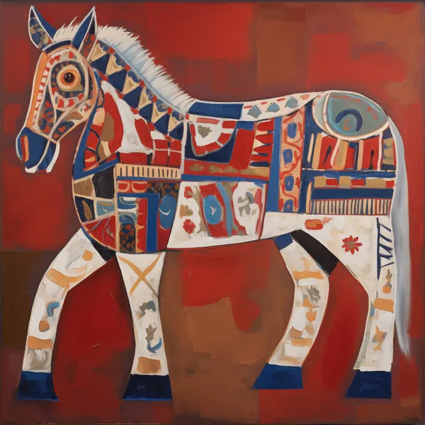 Colorful Tribal Horse, wall art by Andreas Magnusson