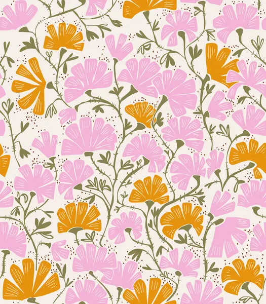Pink Orange Botanicals, wall art by Annick