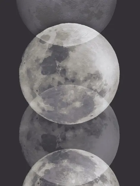 Stacked Moons Glow, wall art by Emanuela Carratoni