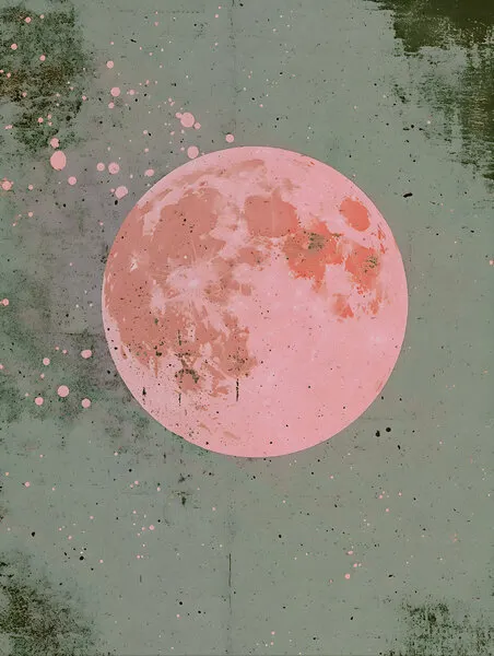 Dreamy Pink Moon, wall art by Emanuela Carratoni