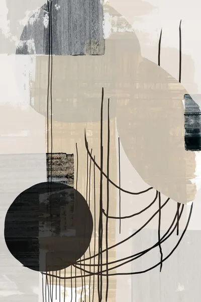 Neutral Abstract Shapes, wall art by cartissi