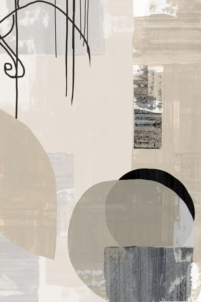 Neutral Abstract Shapes, wall art by cartissi