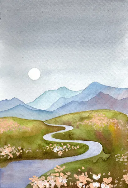 Serene Mountain Path, wall art by Ekaterina Prisich