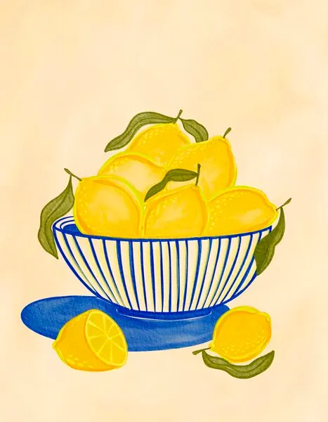 Fresh Lemon Bowl, wall art by Nikita Jariwala