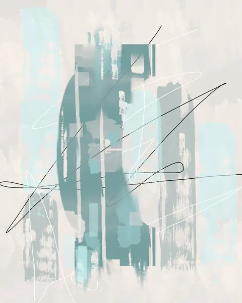 Abstract Teal Lines, wall art by Sannel Larson