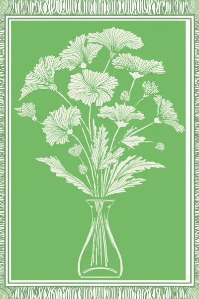 Green Botanical Bouquet, wall art by casa cartissi