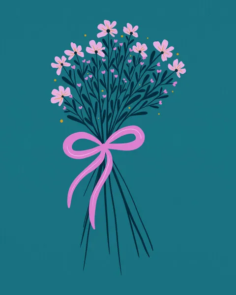 Sweet Pink Bouquet, wall art by Angela Minca
