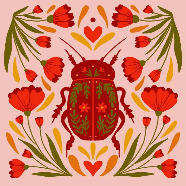 Ornate Floral Car, wall art by Angela Minca