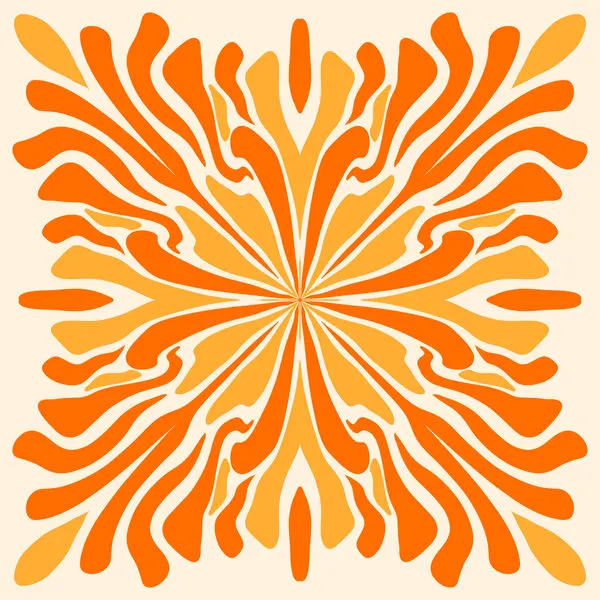 Groovy Orange Starburst, wall art by Angela Minca