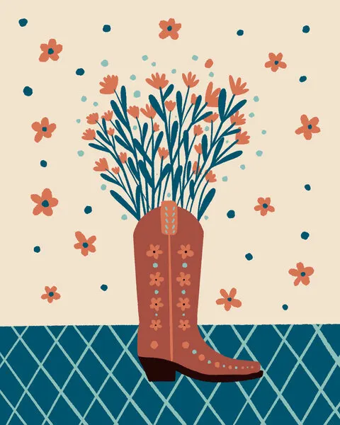 Floral Cowboy Boot, wall art by Angela Minca