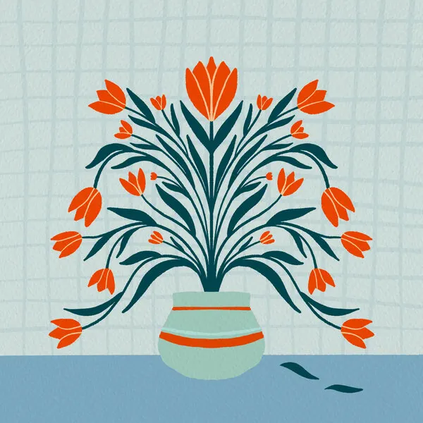 Vibrant Orange Tulips, wall art by Angela Minca