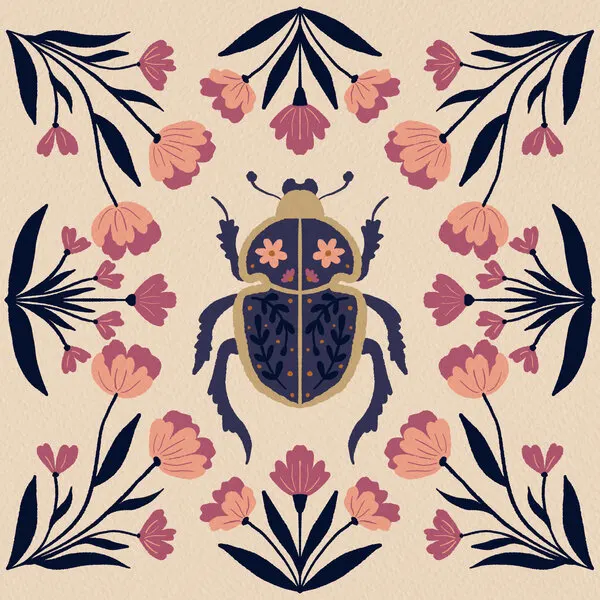 Ornate Floral Car, wall art by Angela Minca