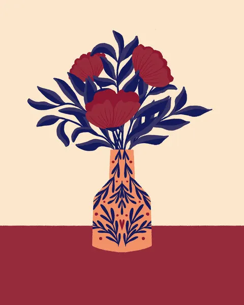 Bohemian Floral Arrangement, wall art by Angela Minca