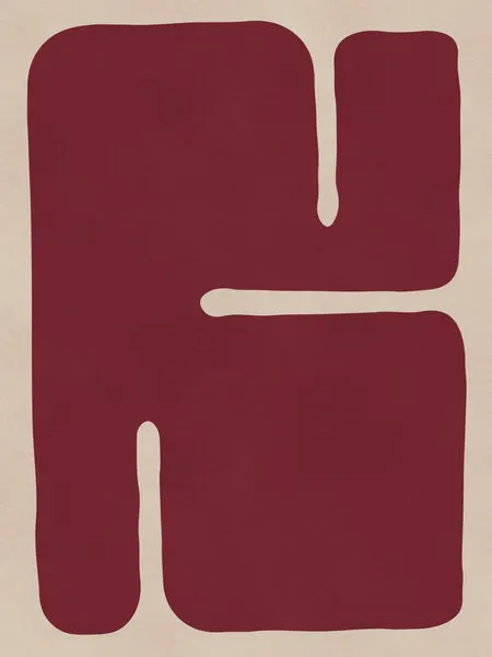 Fluid Maroon Shapes, wall art by Vitor Costa