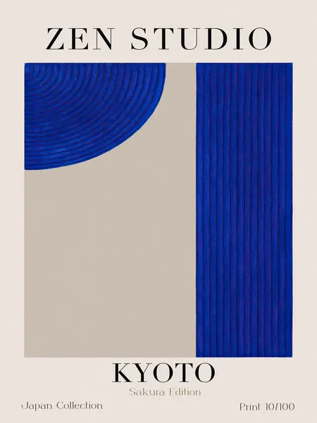 Kyoto Blue Harmony, wall art by Treechild