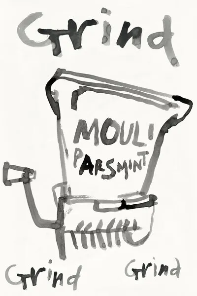 Hand Drawn Food Mill, wall art by casa cartissi
