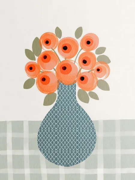 Modern Floral Still Life, wall art by Emanuela Carratoni