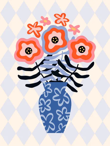Vibrant Floral Abstract, wall art by Emanuela Carratoni