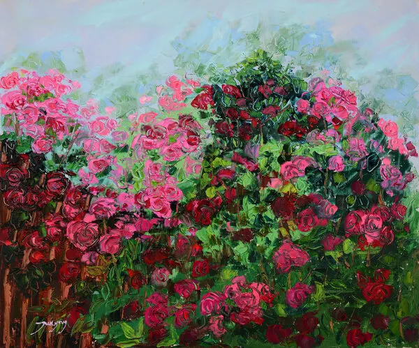 Vibrant Rose Garden, wall art by Jukyong Park