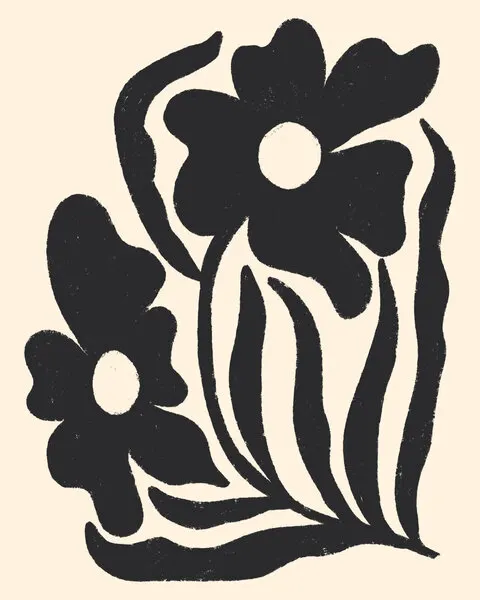 Organic Black Blooms, wall art by Angela Minca