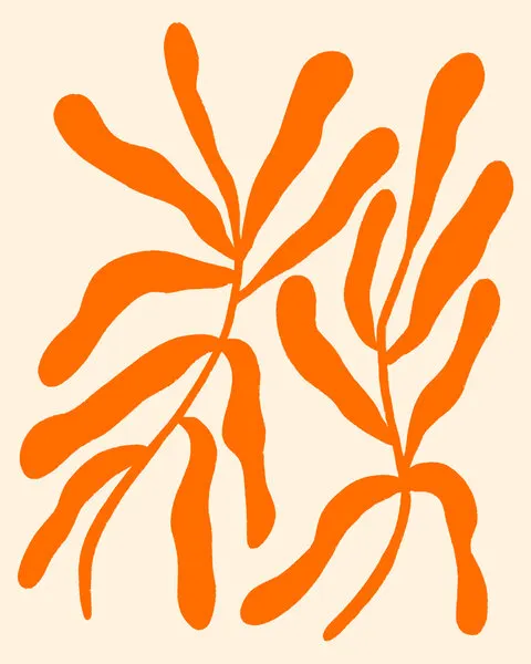 Abstract Orange Leaves, wall art by Angela Minca