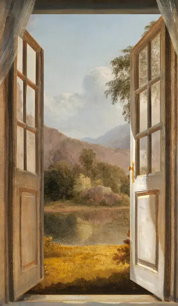 Open Window Lake View, wall art by Marja van den Hurk