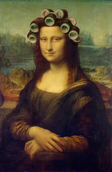 Mona Lisa In Rollers, wall art by Marja van den Hurk
