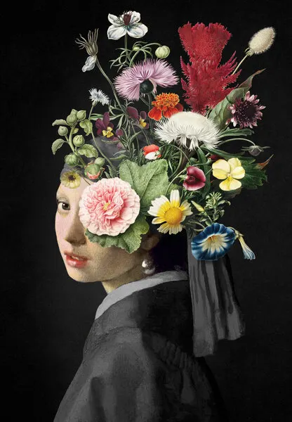 Elegant Floral Portrait, wall art by Marja van den Hurk