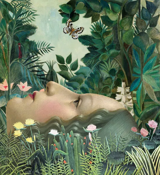 Woman In Jungle Dream, wall art by Marja van den Hurk