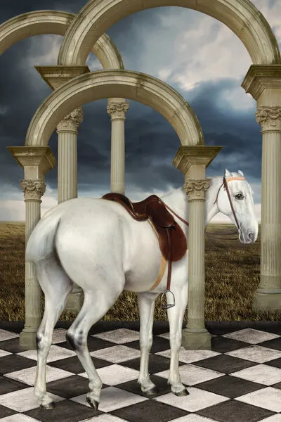 Surreal White Horse Arches, wall art by Marja van den Hurk