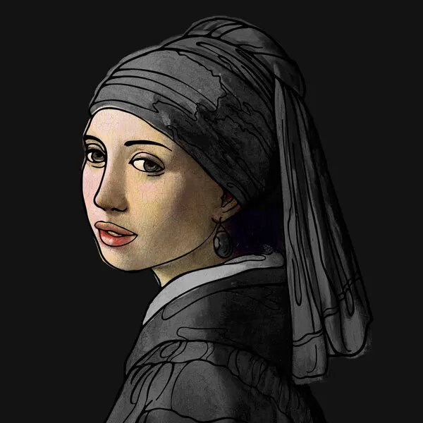 Enigmatic Woman Portrait, wall art by Marja van den Hurk