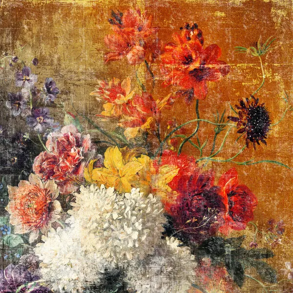 Vibrant Floral Bouquet, wall art by Marja van den Hurk