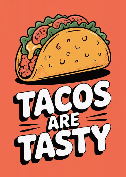 Tasty Taco Illustration, wall art by Andreas Magnusson