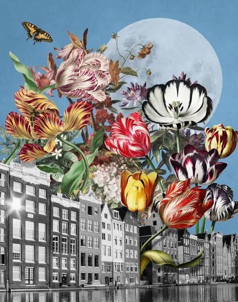 Surreal Amsterdam Tulips, wall art by Marja van den Hurk