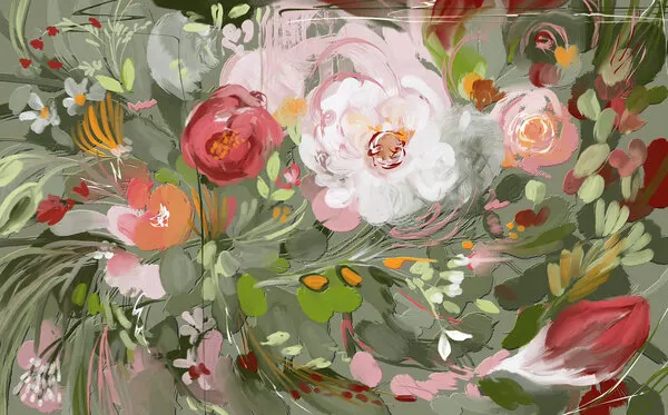 Vibrant Garden Blooms, wall art by Josie George
